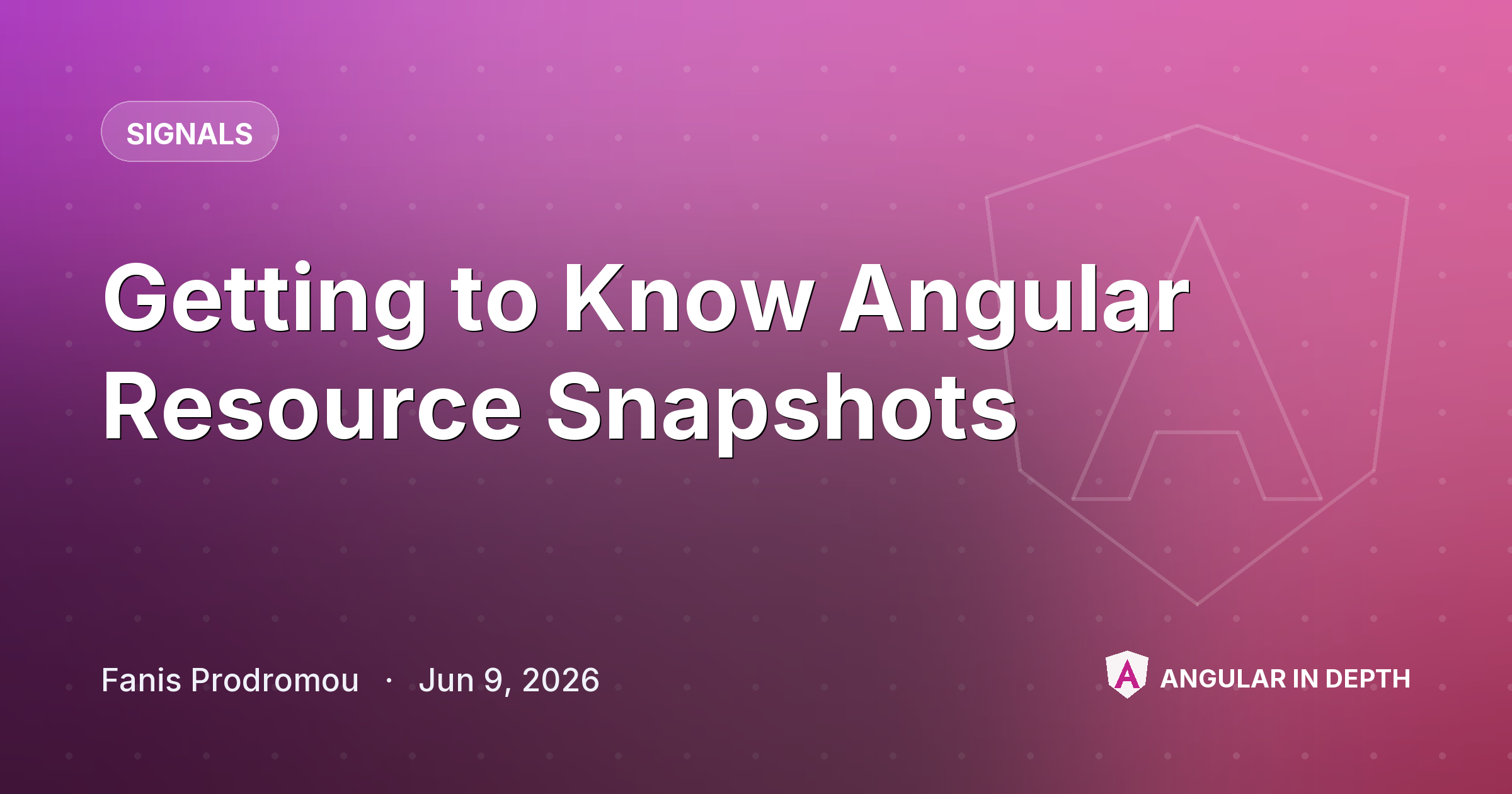 Getting to Know Angular Resource Snapshots — Signals article by Fanis Prodromou on Angular In Depth