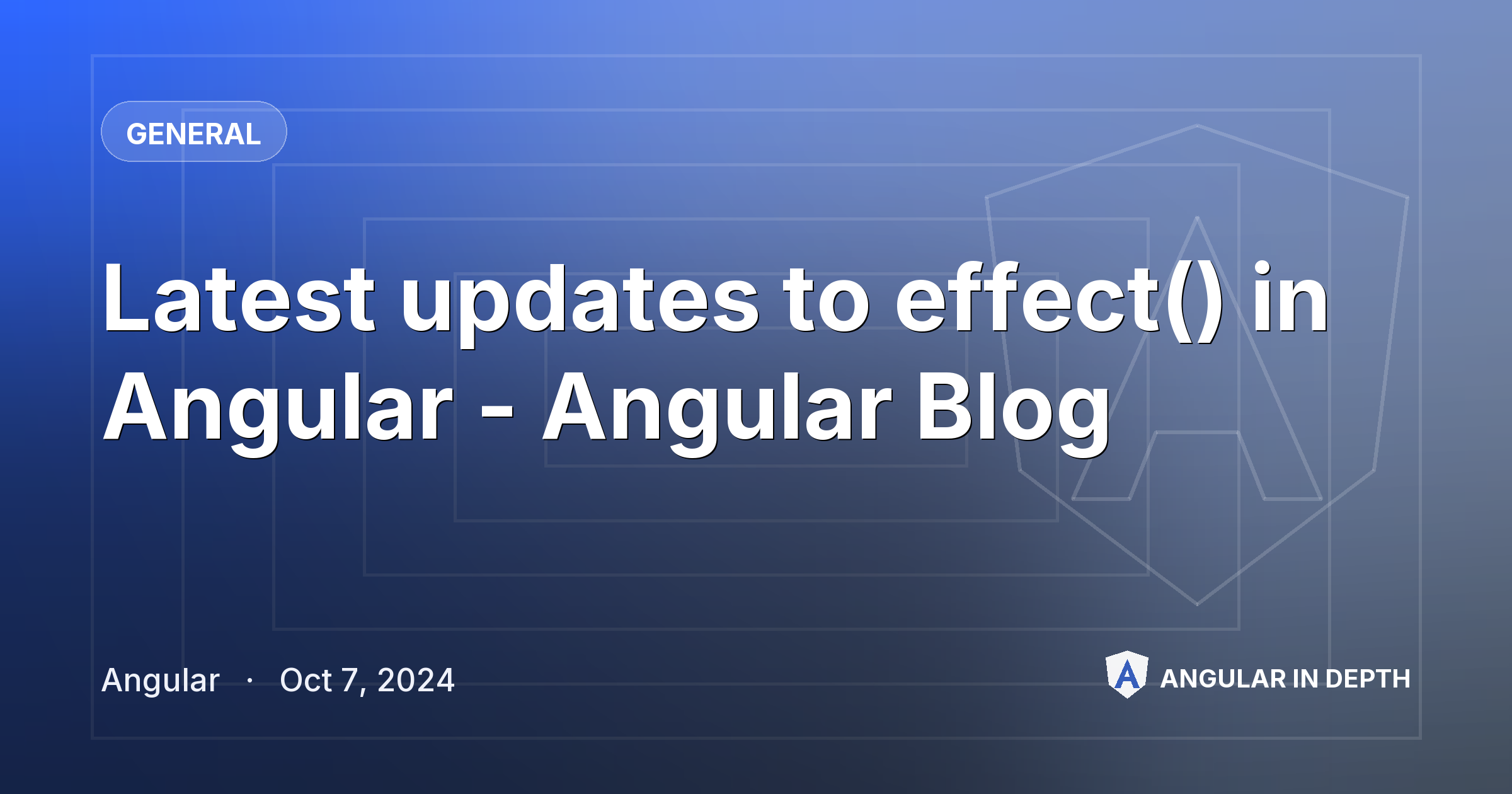 Latest updates to effect() in Angular - Angular Blog Latest updates to effect() in Angular - Angular Blog — General article by Angular on Angular In Depth