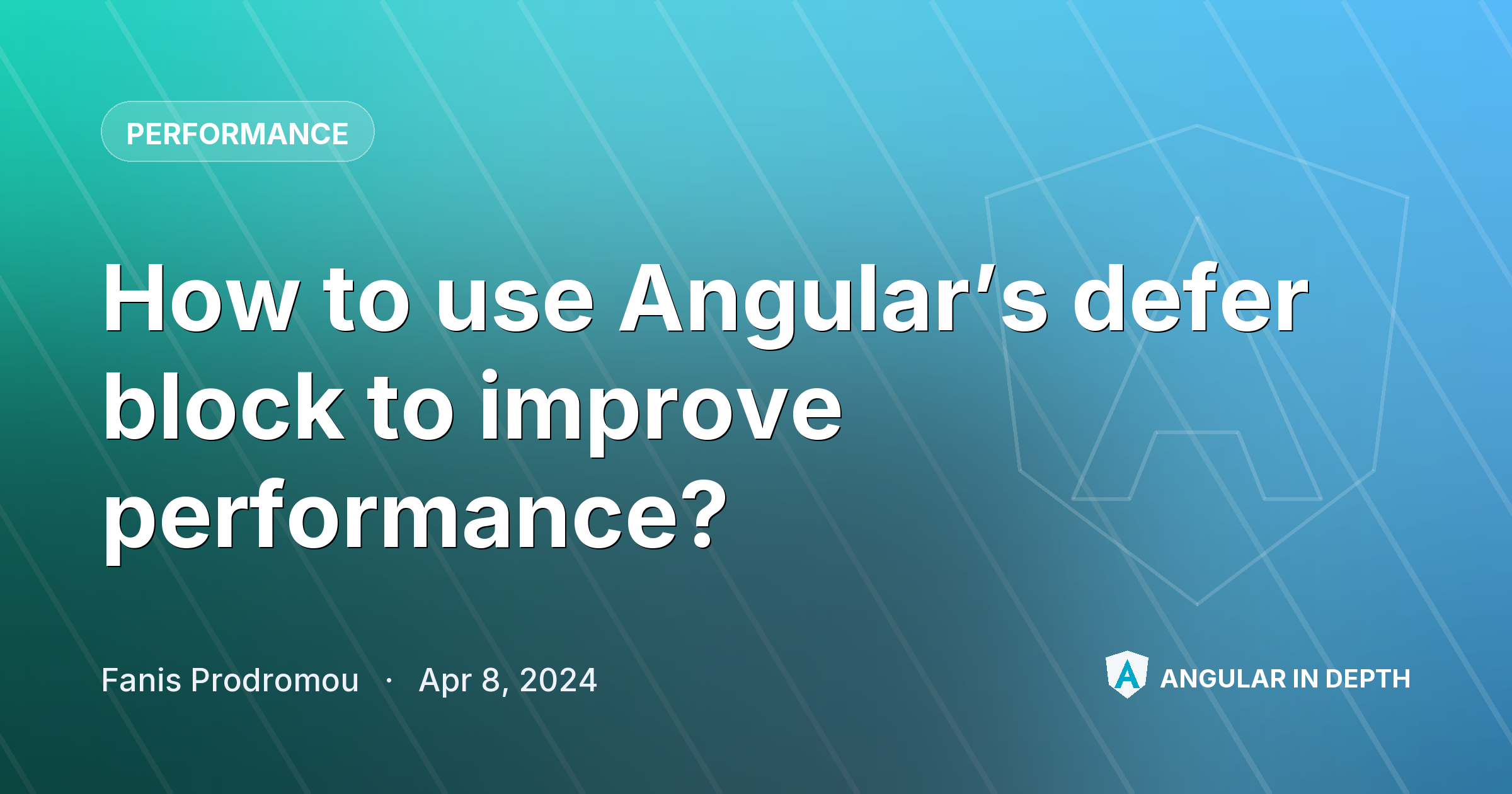 How to use Angular’s defer block to improve performance? How to use Angular’s defer block to improve performance? — Performance article by Fanis Prodromou on Angular In Depth