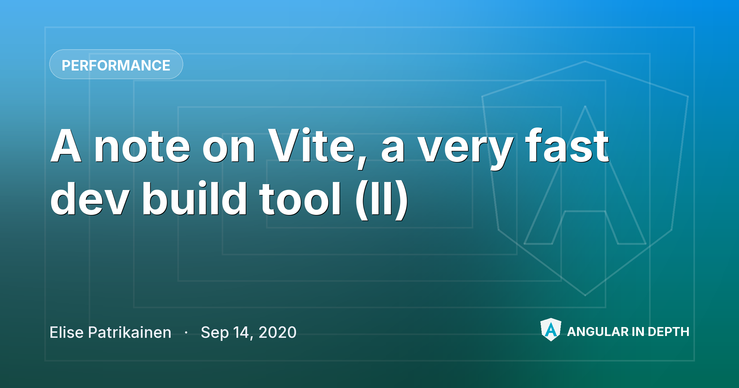 A note on Vite, a very fast dev build tool (II) A note on Vite, a very fast dev build tool (II) — Performance article by Elise Patrikainen on Angular In Depth