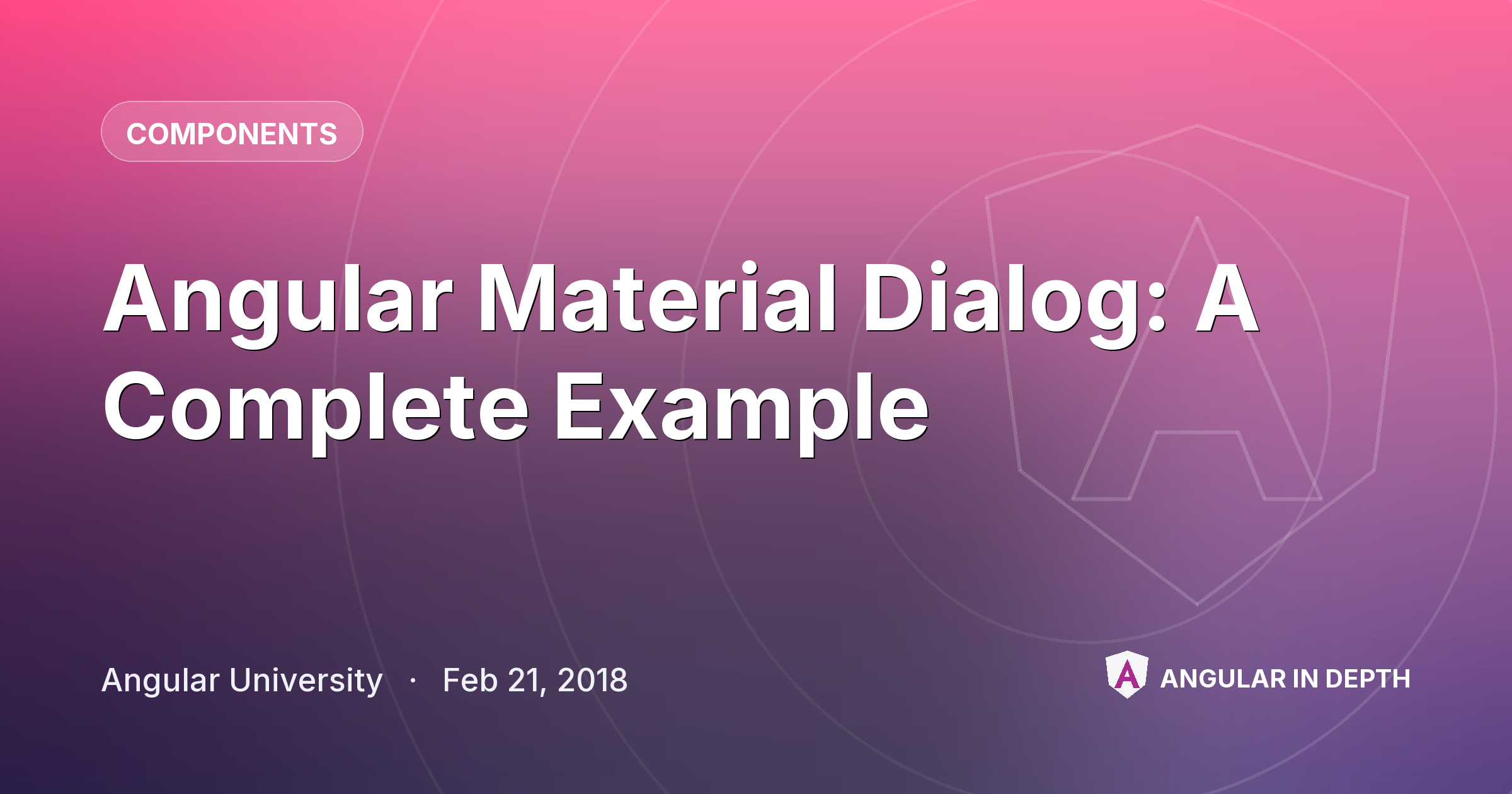 Angular Material Dialog: A Complete Example — Components article by Angular University on Angular In Depth