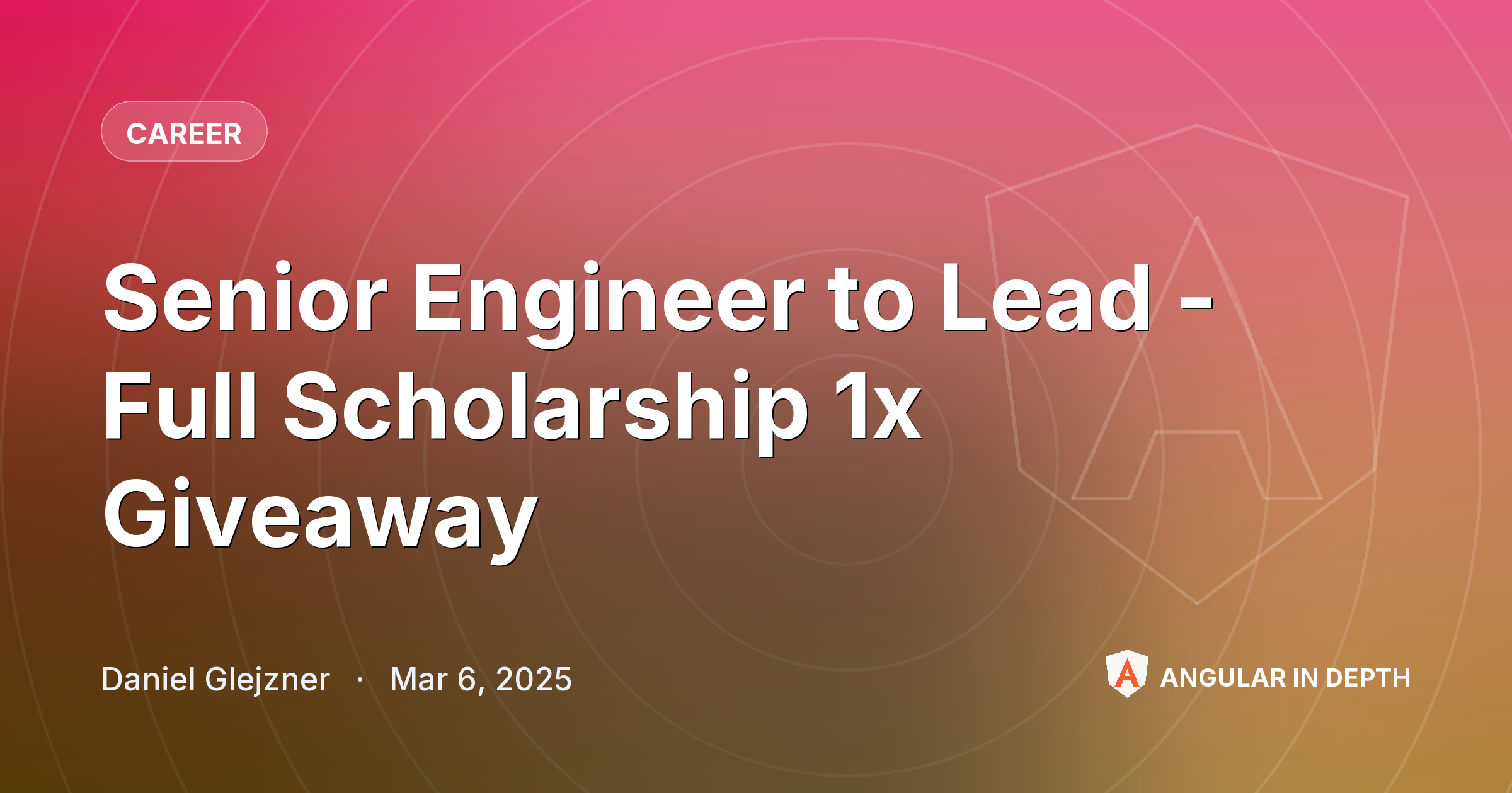 Senior Engineer to Lead - Full Scholarship 1x Giveaway — Career article by Daniel Glejzner on Angular In Depth