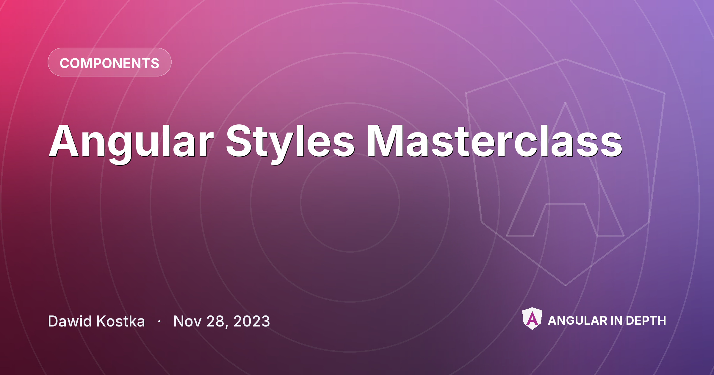 Angular Styles Masterclass — Components article by Dawid Kostka on Angular In Depth
