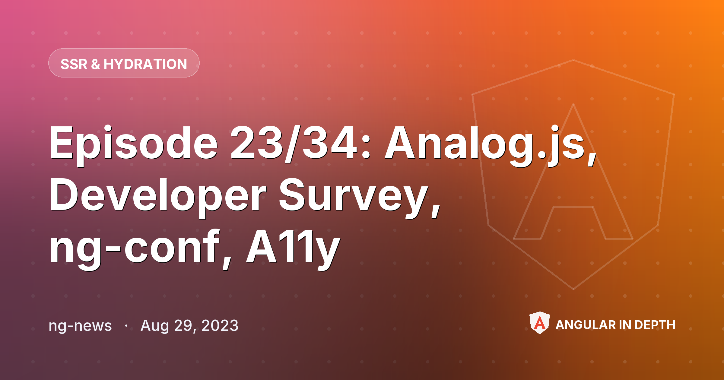 Episode 23/34: Analog.js, Developer Survey, ng-conf, A11y — SSR & Hydration article by ng-news on Angular In Depth