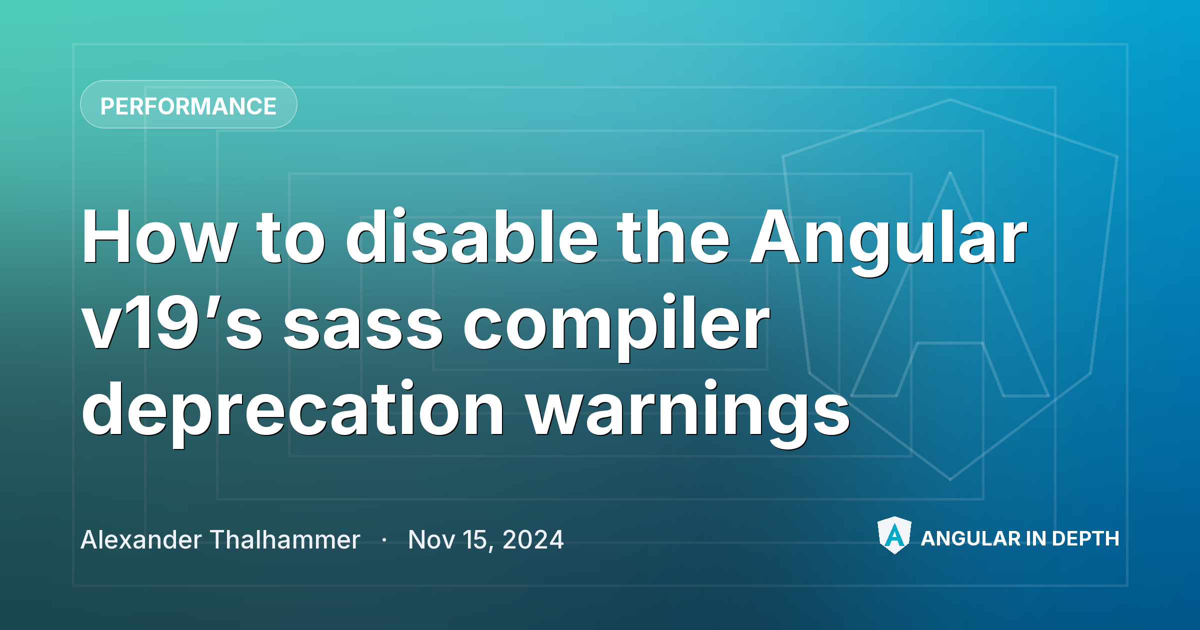 How to disable the Angular v19’s sass compiler deprecation warnings — Performance article by Alexander Thalhammer on Angular In Depth