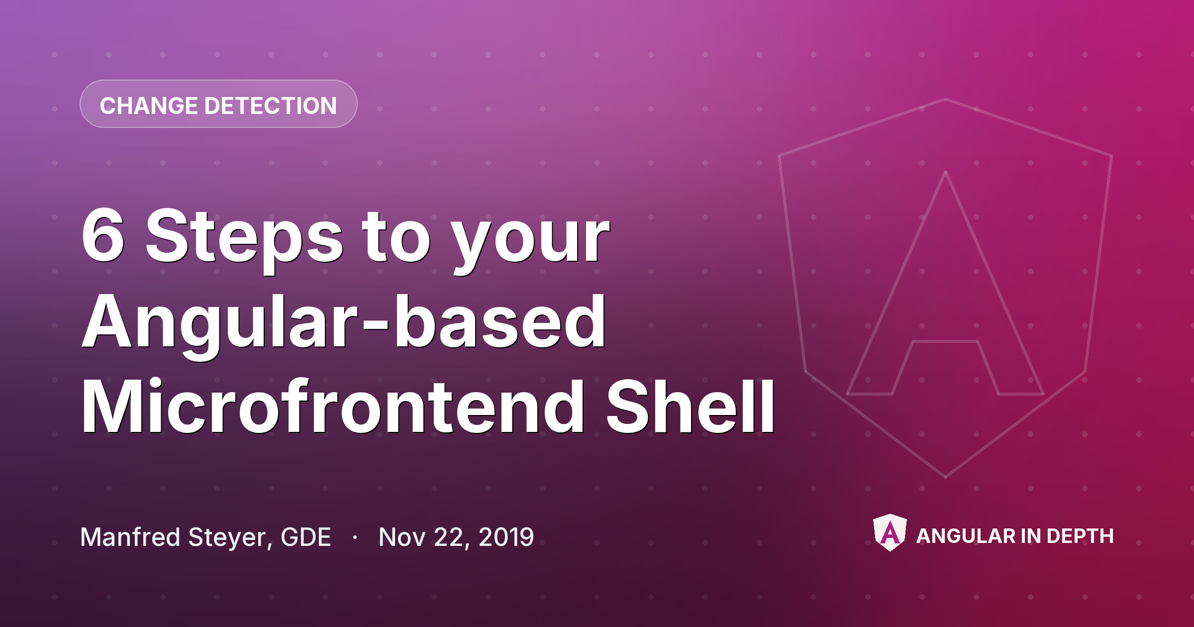 6 Steps to your Angular-based Microfrontend Shell — Change Detection article by Manfred Steyer, GDE on Angular In Depth